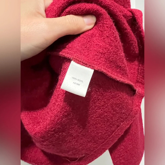 Appleseeds’s boiled 100% wool burgundy red ruffle jacket sweater women’s Medium - Picture 7 of 8